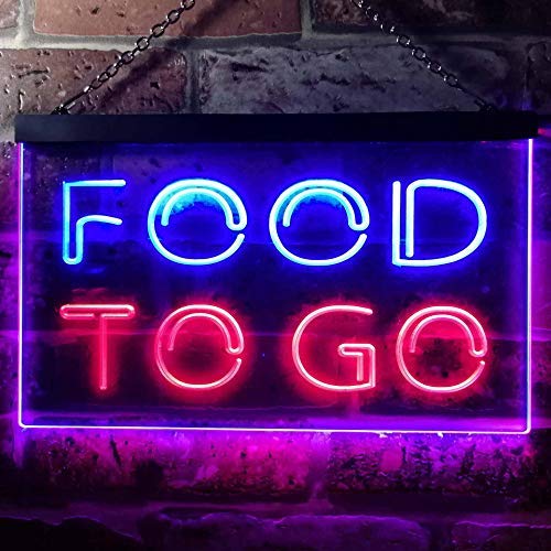 Food to Go Dual LED Neon Light Sign